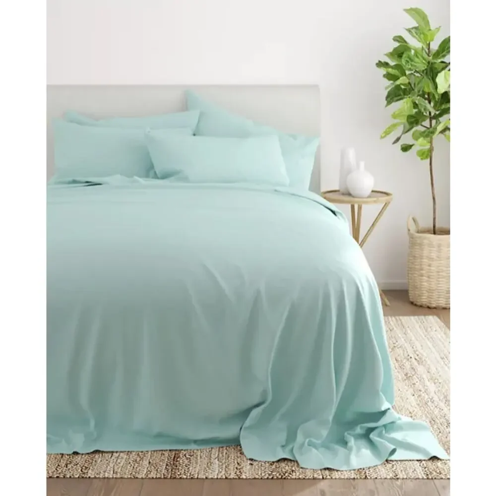 ienjoy Home Solids in Style 6-Pc. Sheet Set, Queen Color:Aqua